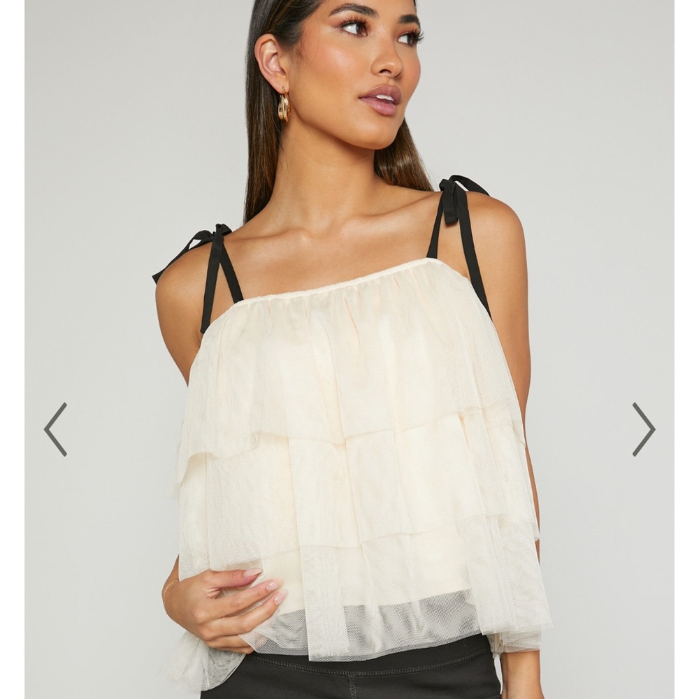 Ollea Tiered Tie Strap Top